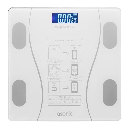 BS260 Bluetooth Destekli Baskül – Beyaz