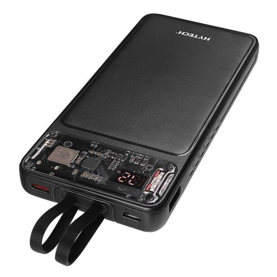 H120 10000mAh HSC22.5W PD20W+QC3.0 18W Siyah LCD Şeffaf Powerbank