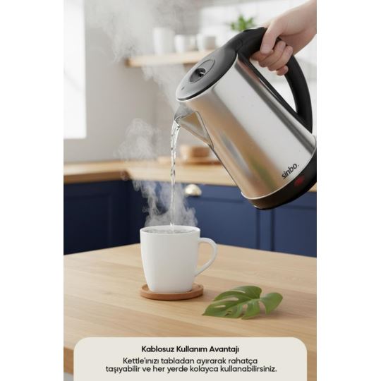 SK-8026 1500 W 1.8 lt Çelik Kettle
